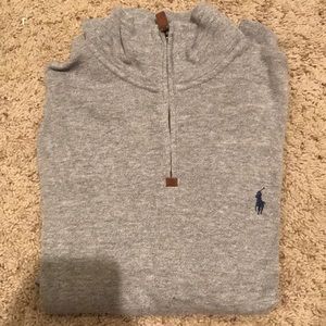 Gray Polo Ralph Lauren quarter zip sweater